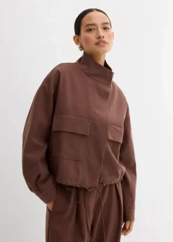 Sale Kurze Übergangsjacke aus Viskose-Mix Damen Bekleidung·Hosen|Zweiteiler & Sets