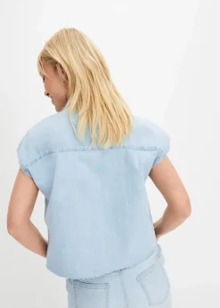 Damen bonprix Bekleidung·Jacken & Mäntel|Blusen & Tuniken|Kurze Boxy-Jeansbluse