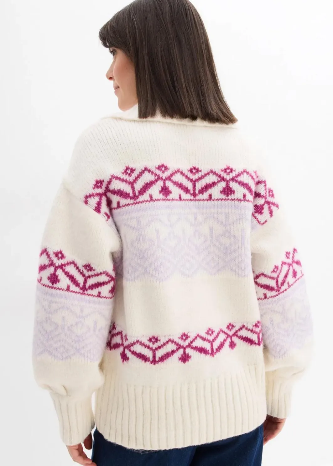 Outlet Kurze Norweger-Strickjacke Damen Bekleidung·Jeans|Pullover & Strickjacken