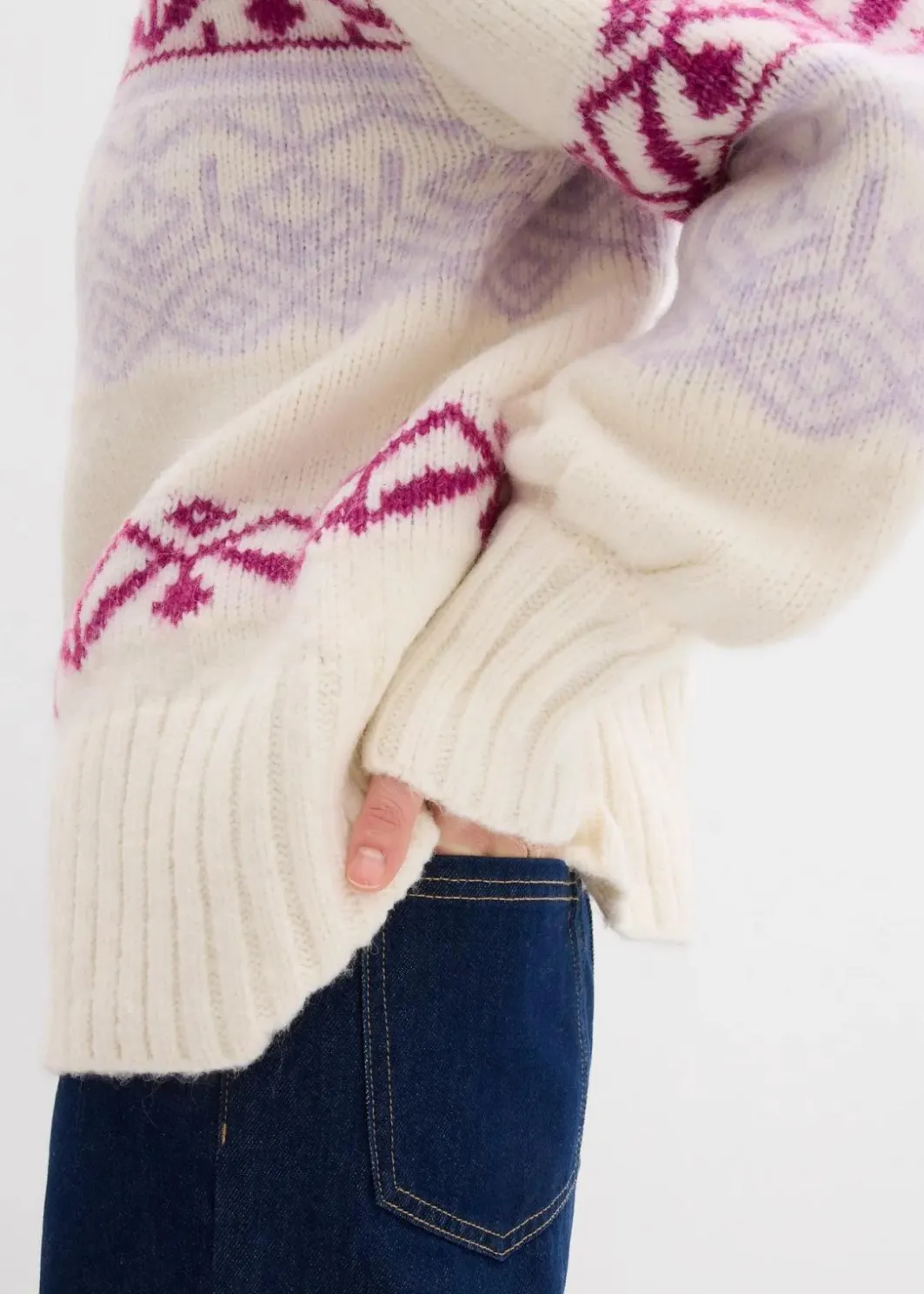 Outlet Kurze Norweger-Strickjacke Damen Bekleidung·Jeans|Pullover & Strickjacken