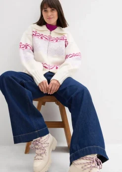 Outlet Kurze Norweger-Strickjacke Damen Bekleidung·Jeans|Pullover & Strickjacken