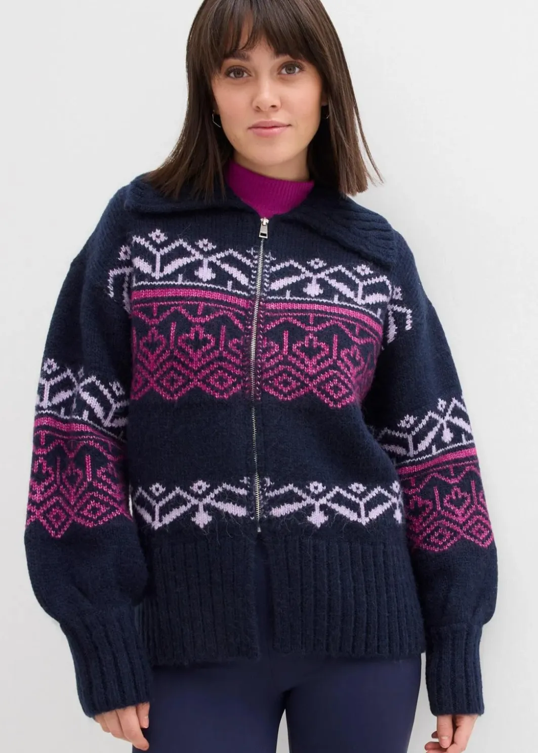 Sale Kurze Norweger-Strickjacke Damen Pullover & Strickjacken|Bekleidung·Jeans