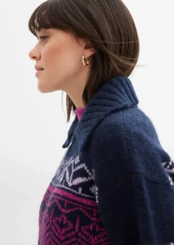 Sale Kurze Norweger-Strickjacke Damen Pullover & Strickjacken|Bekleidung·Jeans