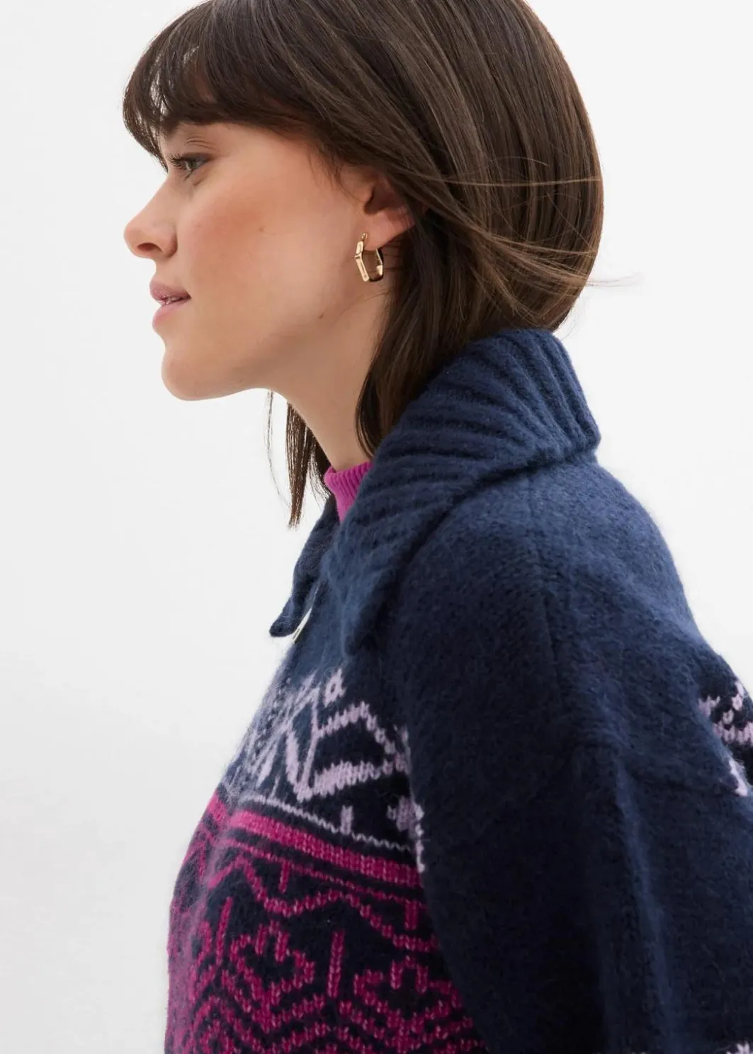 Sale Kurze Norweger-Strickjacke Damen Pullover & Strickjacken|Bekleidung·Jeans