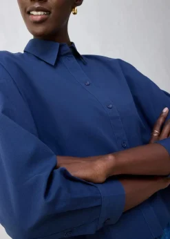 Damen bonprix Blusen & Tuniken|Bekleidung·Jacken & Mäntel|Kurze Oversize Bluse mit Seidenanteil