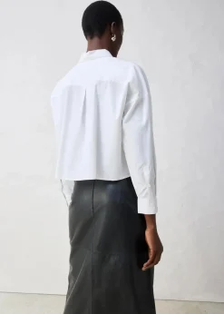 Damen bonprix Bekleidung·Jacken & Mäntel|Blusen & Tuniken|Kurze Oversize Bluse mit Seidenanteil