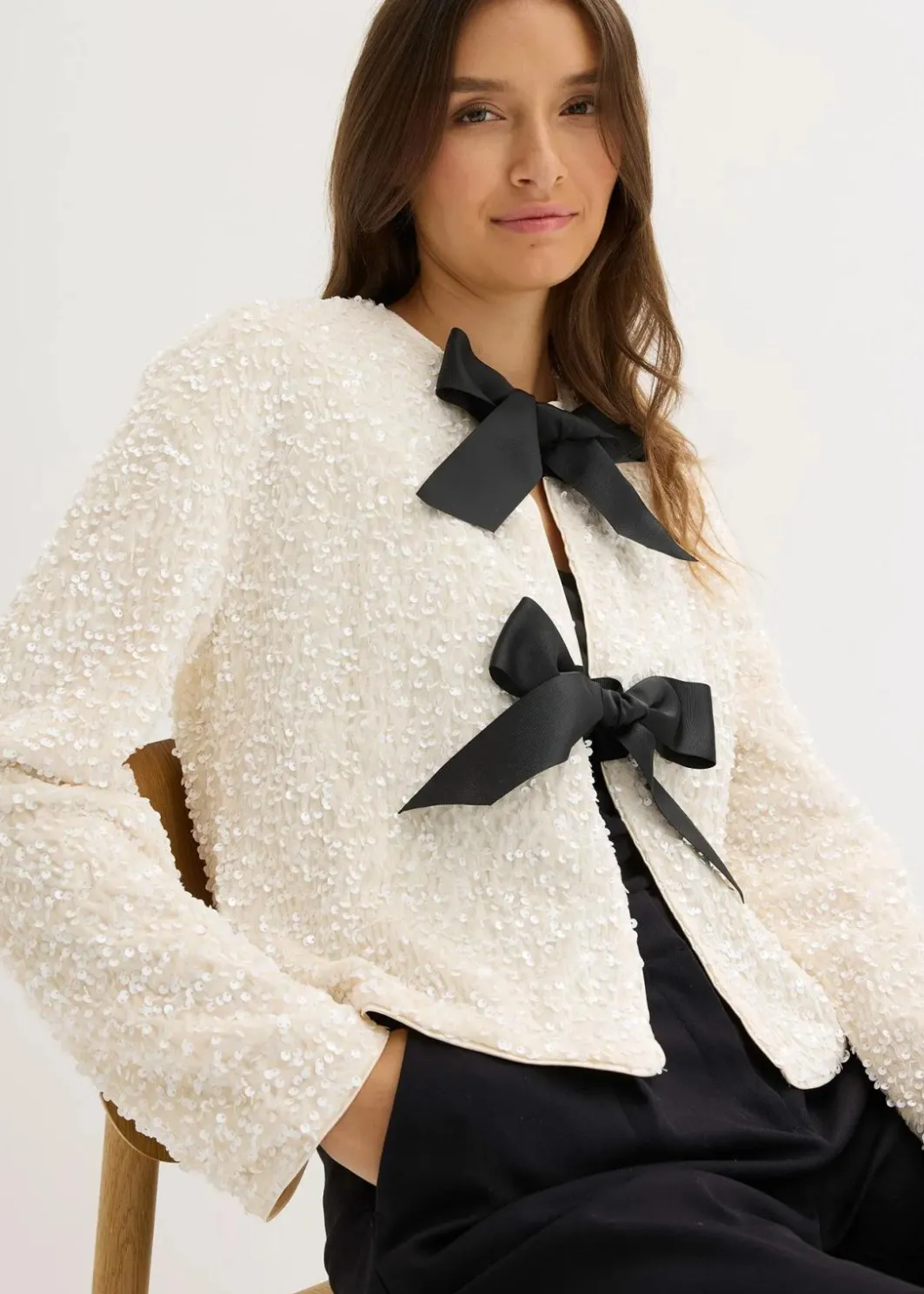 Damen bonprix Jacken & Mäntel|Bekleidung·Hosen|kurze Pailletten-Jacke