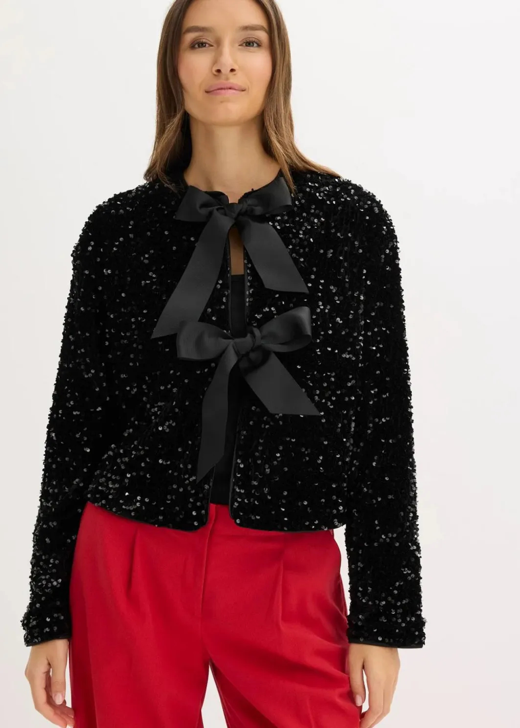Discount kurze Pailletten-Jacke Damen Bekleidung·Hosen|Jacken & Mäntel