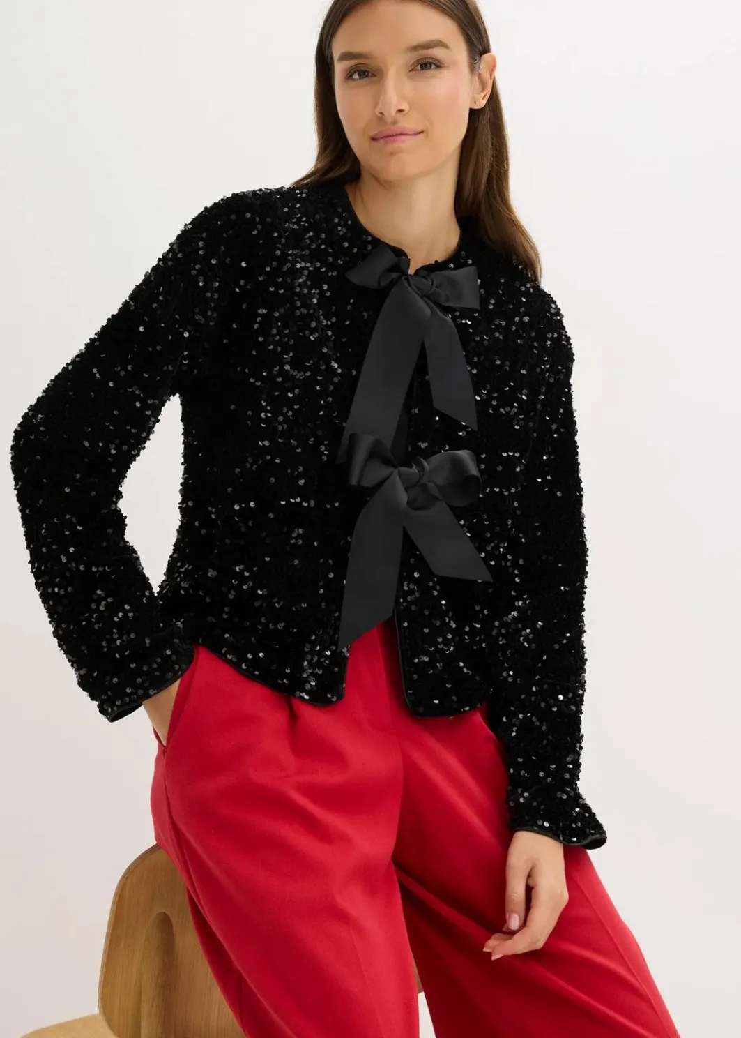 Discount kurze Pailletten-Jacke Damen Bekleidung·Hosen|Jacken & Mäntel