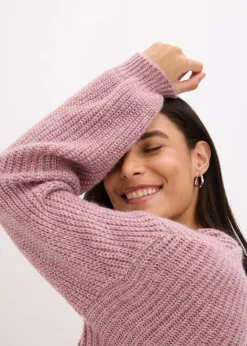 Sale Kurze Strickjacke mit Glitzergarn und Wollanteil Damen Pullover & Strickjacken|Strickmode