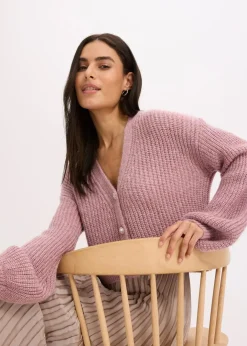 Sale Kurze Strickjacke mit Glitzergarn und Wollanteil Damen Pullover & Strickjacken|Strickmode