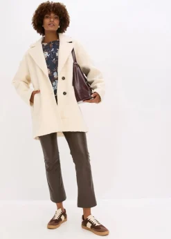 Sale Kurzer Bouclé-Mantel, oversized Damen Bekleidung·Hosen|Jacken & Mäntel