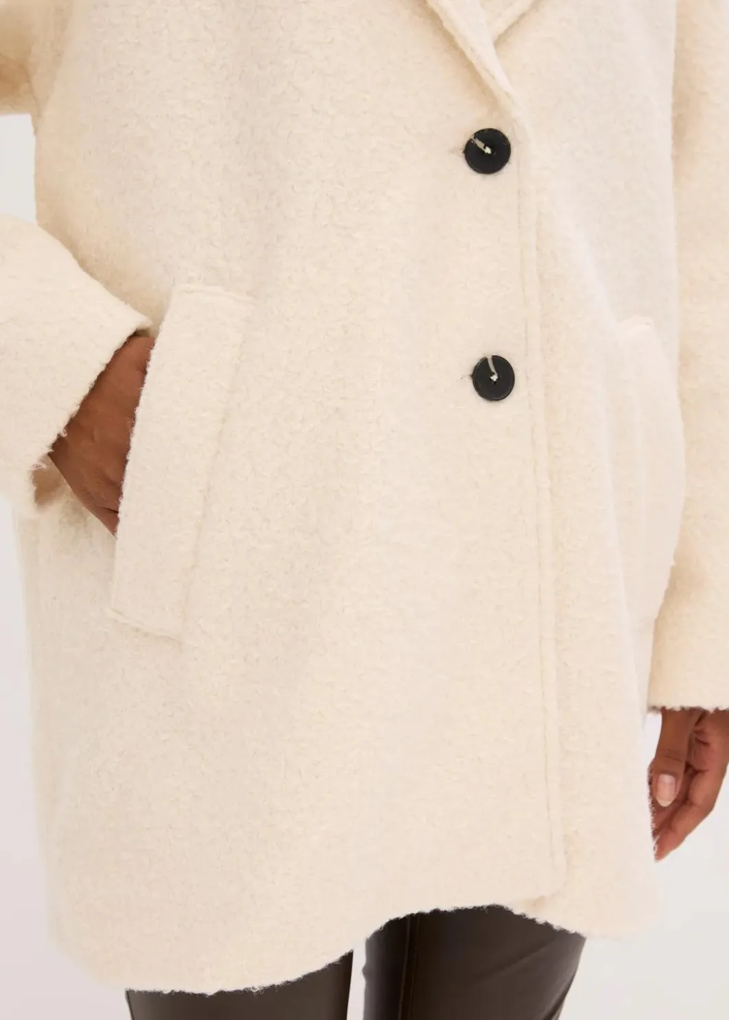 Sale Kurzer Bouclé-Mantel, oversized Damen Bekleidung·Hosen|Jacken & Mäntel