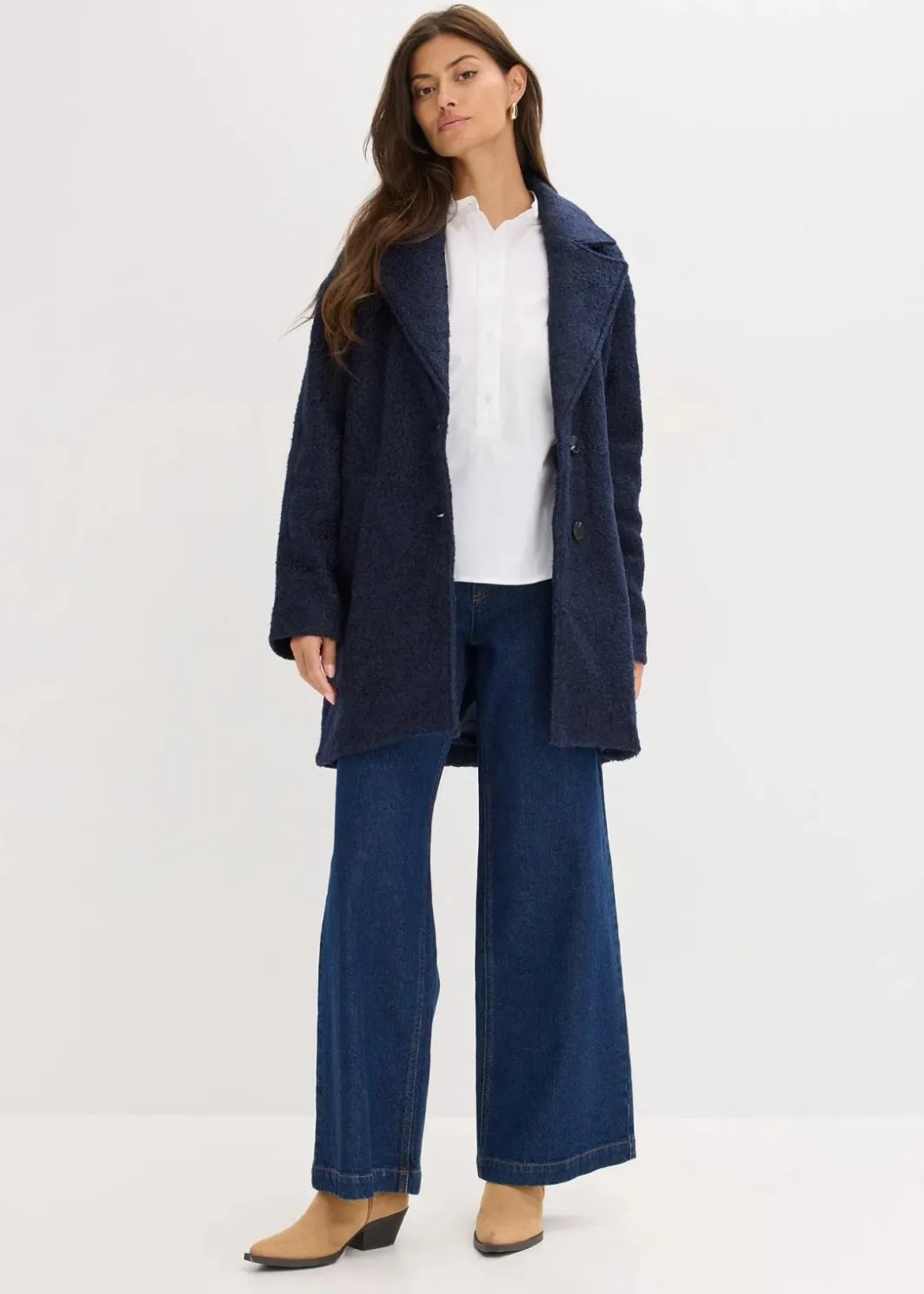 Damen bonprix Jacken & Mäntel|Bekleidung·Hosen|Kurzer Bouclé-Mantel, oversized