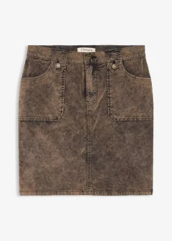 Hot Kurzer Cordrock in Washed-Optik Damen Nachhaltigere Materialien|Röcke