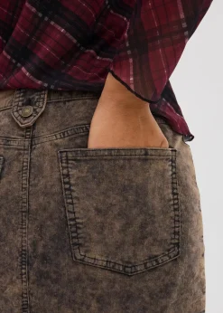 Hot Kurzer Cordrock in Washed-Optik Damen Nachhaltigere Materialien|Röcke