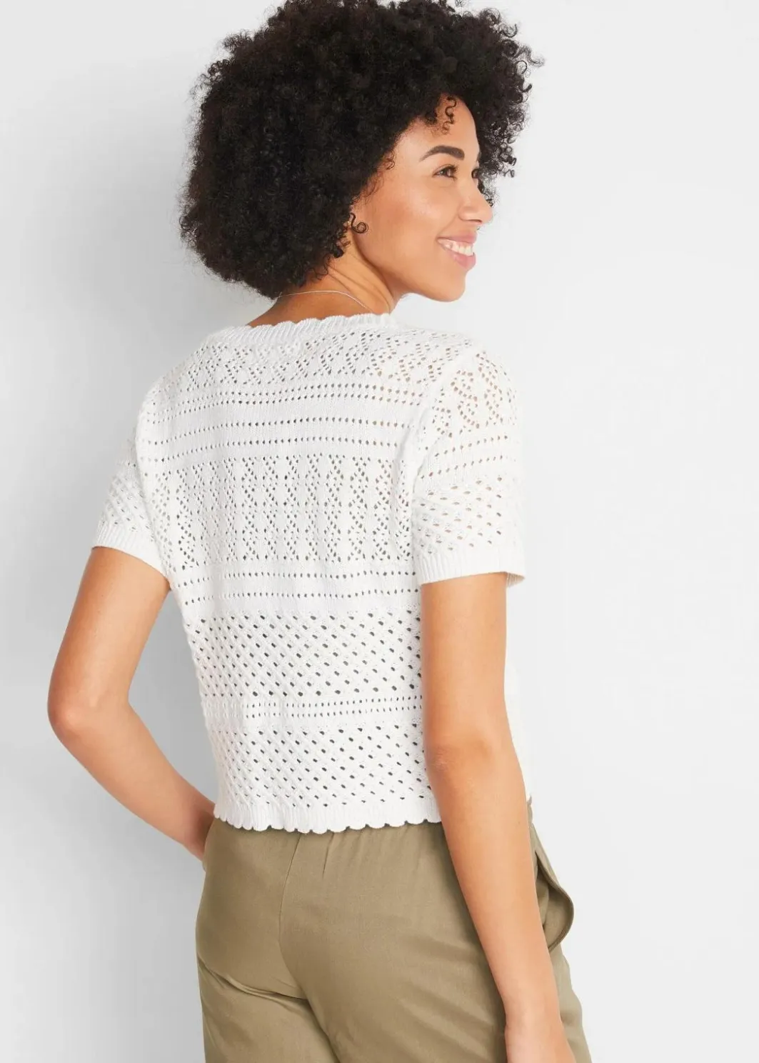 Damen bonprix Jacken & Mäntel|Strickmode|Kurzer Häkelbolero
