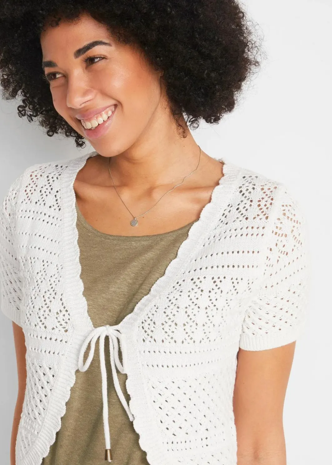 Damen bonprix Jacken & Mäntel|Strickmode|Kurzer Häkelbolero