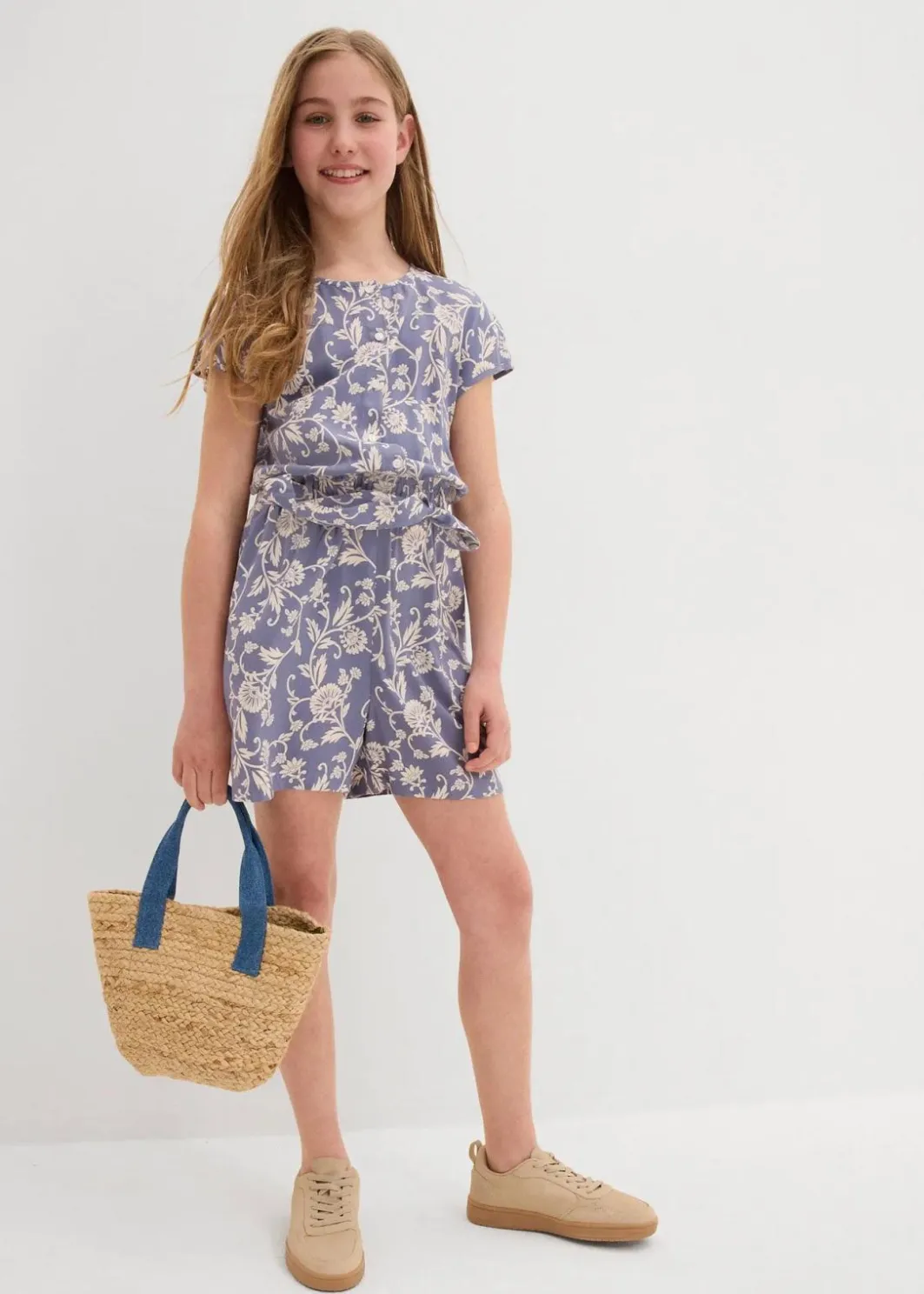 Clearance Kurzer Jumpsuit aus fließender Viskose Kinder Mädchen 9-16 Jahre·Kleider & Jumpsuits