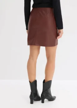 Online Kurzer Lederimitat-Rock Damen Bekleidung·Sportbekleidung|Röcke