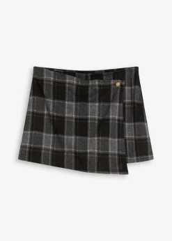 Damen bonprix Hosen|Shorts|Kurzer Skort mit Schmuck-Knopf