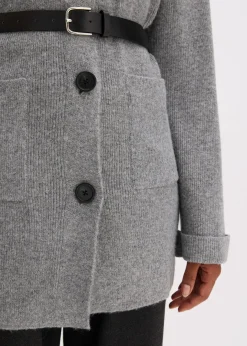 New Kurzer Strick-Mantel mit Gürtel Damen Bekleidung·Umstandsmode|Bekleidung·Jeans