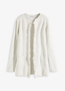 Damen bonprix Pullover & Strickjacken|Strickmode|Kurzer Strickmantel mit Pailetten und Glanzgarn
