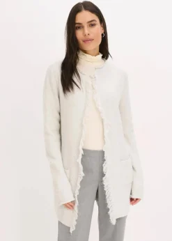 Damen bonprix Pullover & Strickjacken|Strickmode|Kurzer Strickmantel mit Pailetten und Glanzgarn