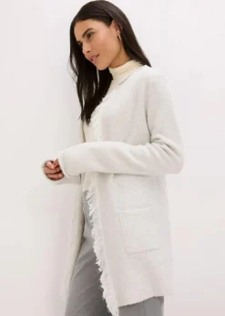 Damen bonprix Pullover & Strickjacken|Strickmode|Kurzer Strickmantel mit Pailetten und Glanzgarn