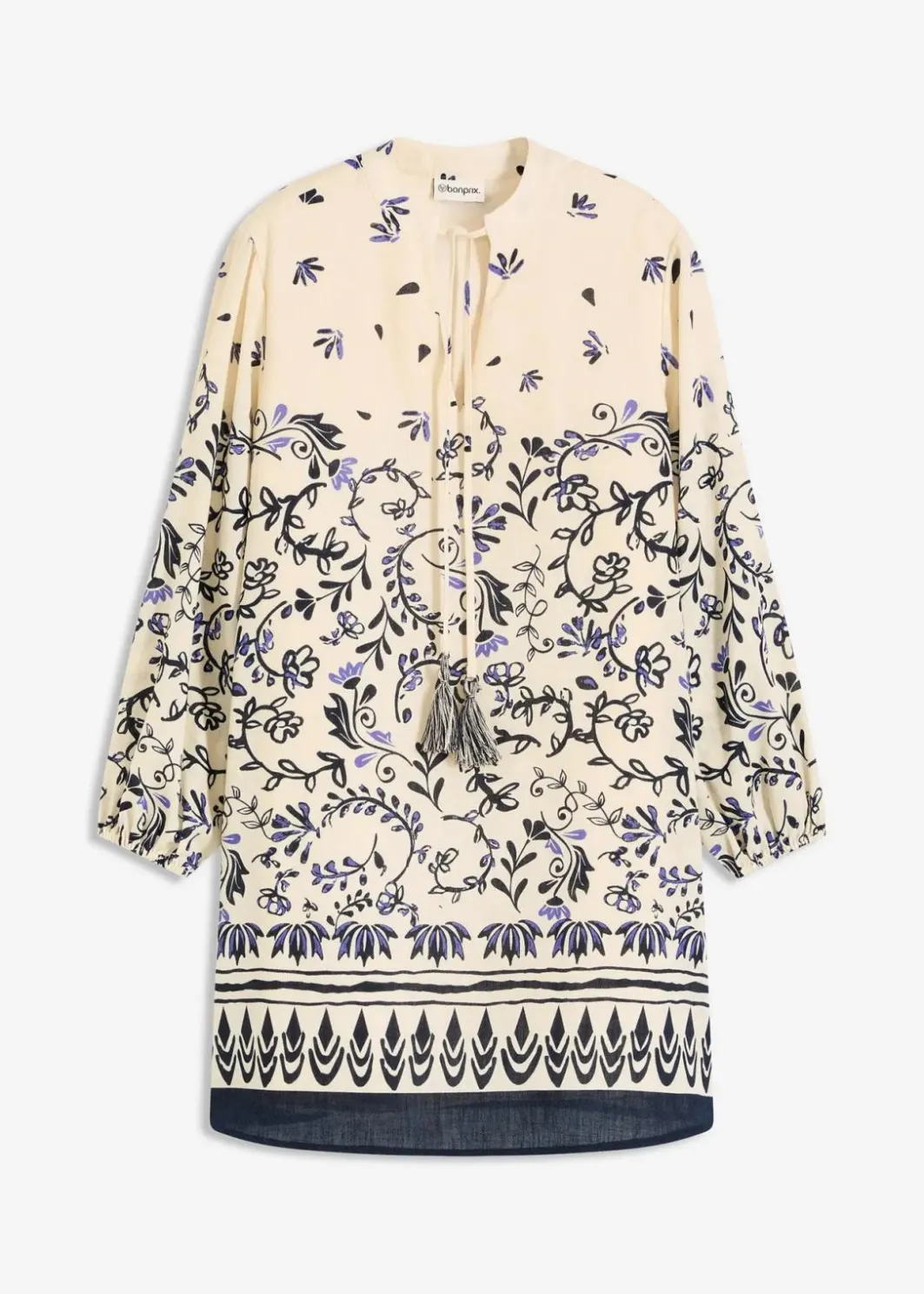 Damen bonprix Bekleidung·Pullover & Strickjacken|Kleider|Kurzes Boho-Kleid im Leinen-Look