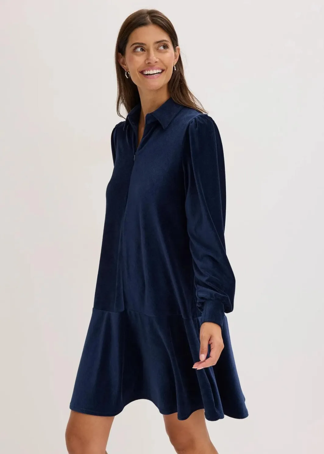 Damen bonprix Kleider|Kurzes Cord-Kleid