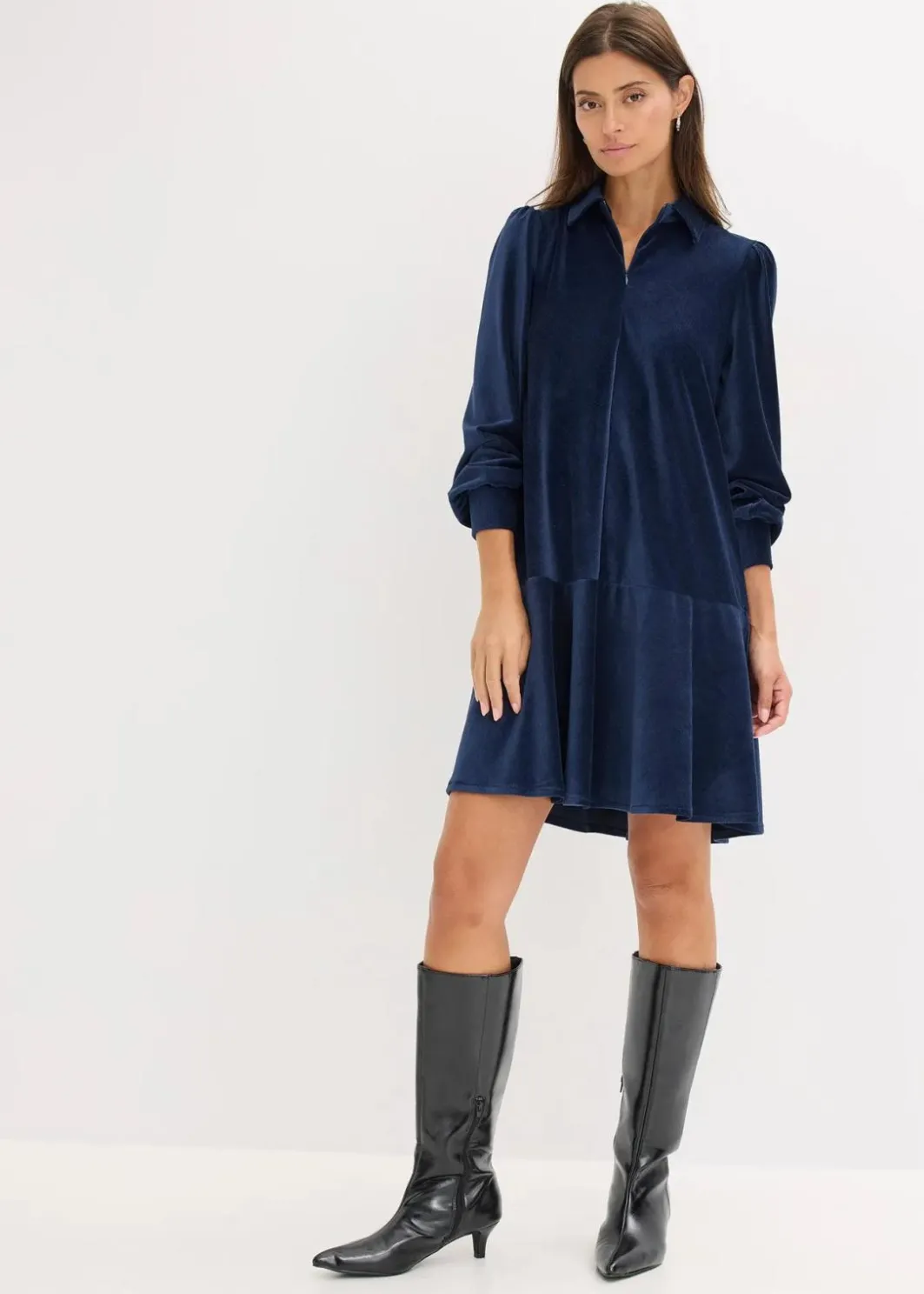 Damen bonprix Kleider|Kurzes Cord-Kleid