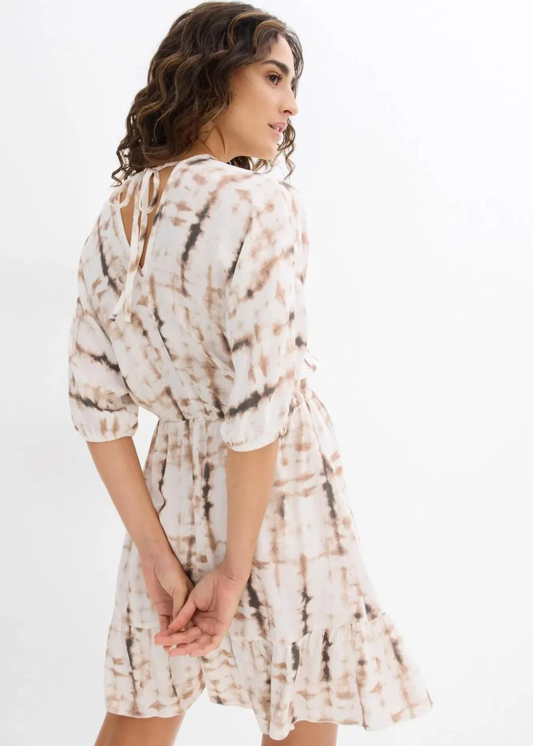 Outlet Kurzes Kleid aus fließender Viskose Damen Bekleidung·Pullover & Strickjacken|Kleider