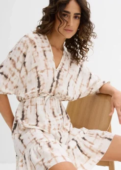 Outlet Kurzes Kleid aus fließender Viskose Damen Bekleidung·Pullover & Strickjacken|Kleider