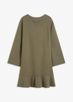 Damen bonprix Kleider|Bekleidung·Pullover & Strickjacken|Kurzes Kleid mit Volant aus Punto di Roma