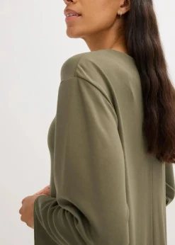 Damen bonprix Kleider|Bekleidung·Pullover & Strickjacken|Kurzes Kleid mit Volant aus Punto di Roma
