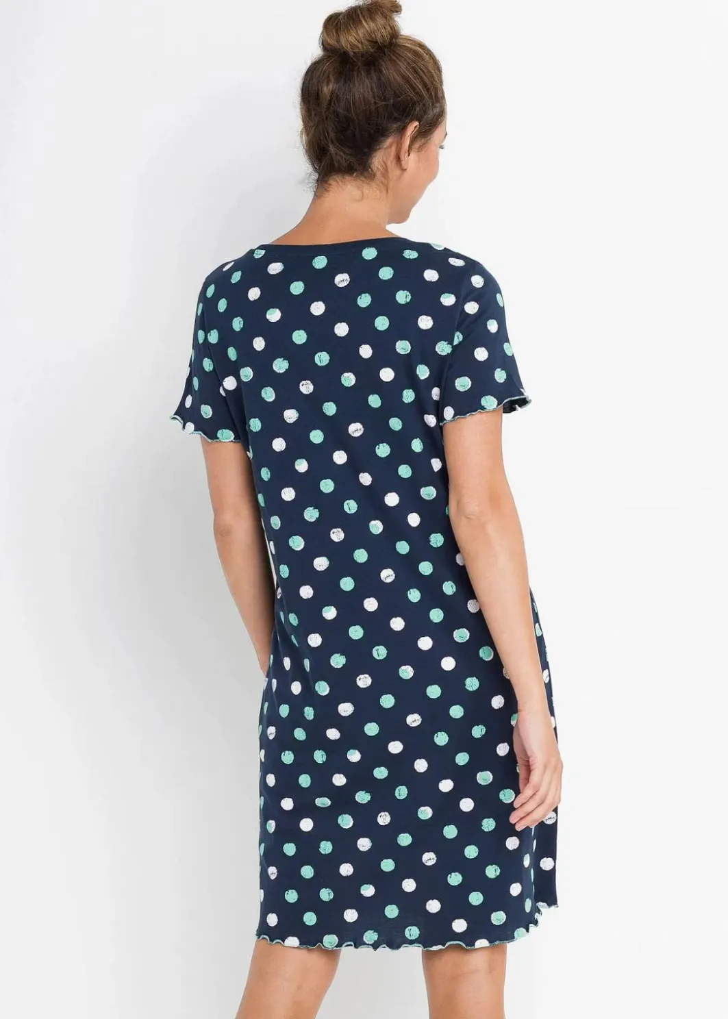 Damen bonprix Wäsche·Nachtwäsche|Nachhaltigere Materialien|Kurzes Nachthemd aus Bio-Baumwolle