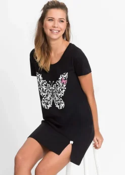 Damen bonprix Wäsche·Nachtwäsche|Nachhaltigere Materialien|Kurzes Nachthemd aus Bio-Baumwolle
