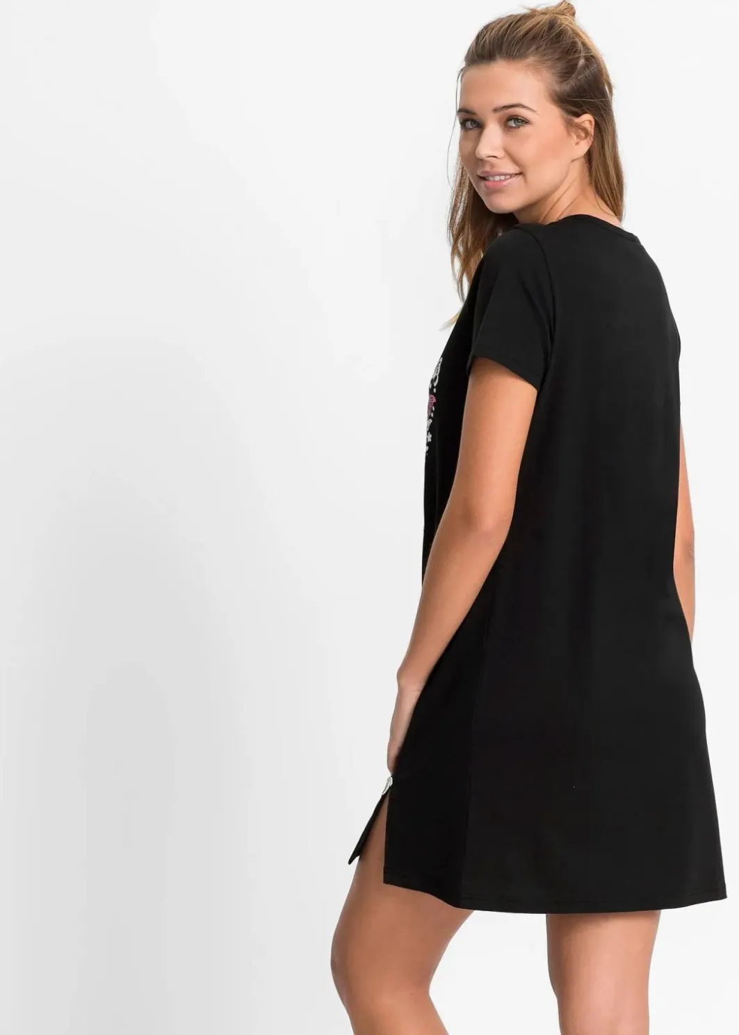 Damen bonprix Wäsche·Nachtwäsche|Nachhaltigere Materialien|Kurzes Nachthemd aus Bio-Baumwolle