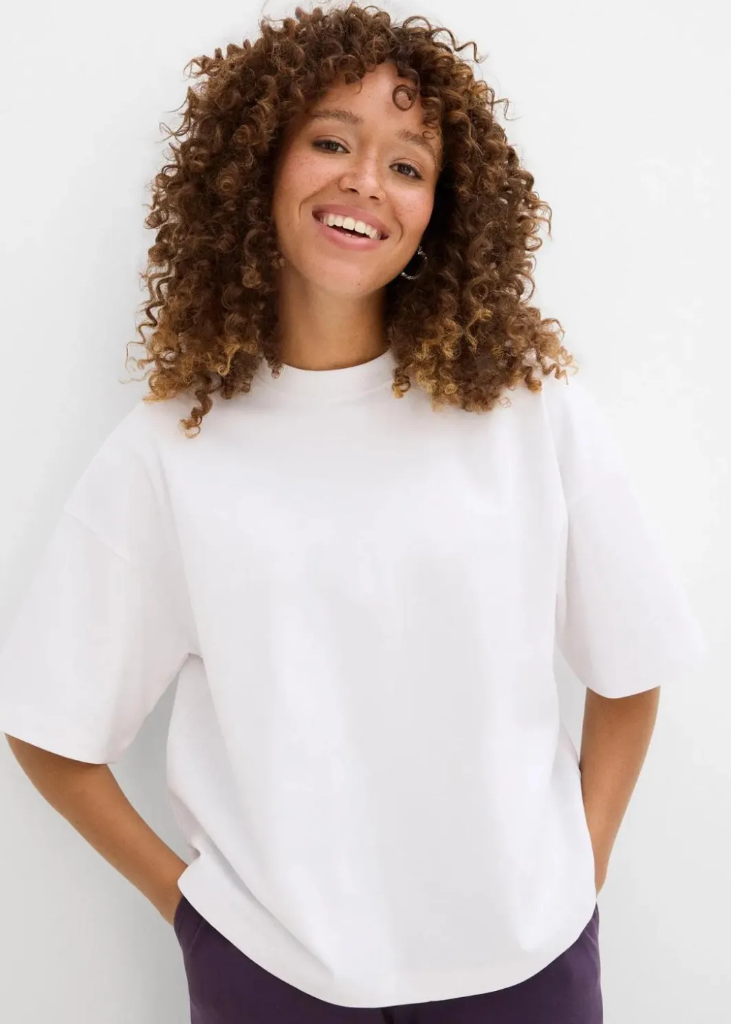 Best Kurzes Oversize-Shirt aus reiner schwerer Bio-Baumwolle Damen Shirts & Tops|Basics