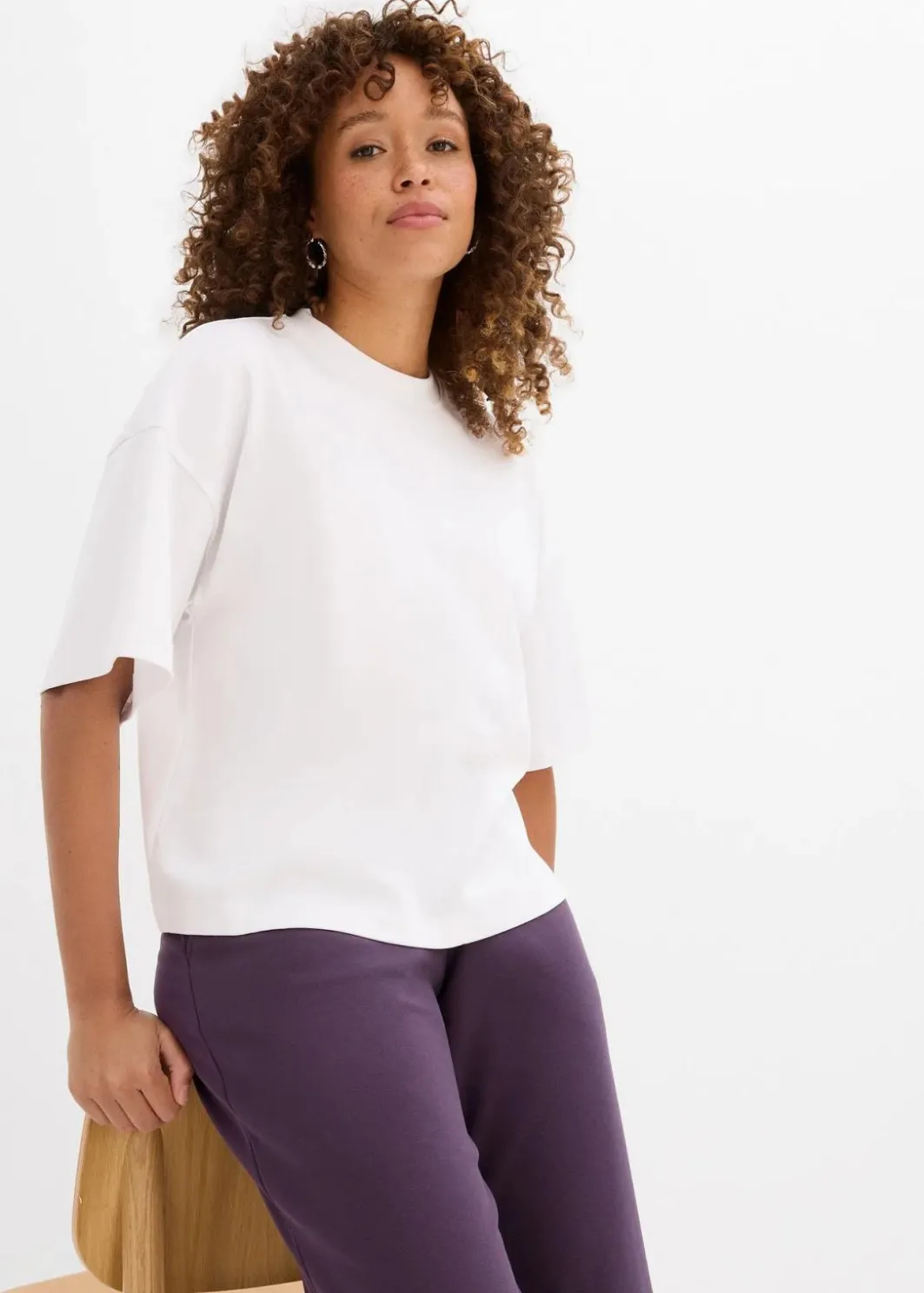 Best Kurzes Oversize-Shirt aus reiner schwerer Bio-Baumwolle Damen Shirts & Tops|Basics