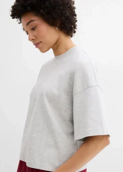 Damen bonprix Shirts & Tops|Basics|Kurzes Oversize-Shirt aus reiner schwerer Bio-Baumwolle
