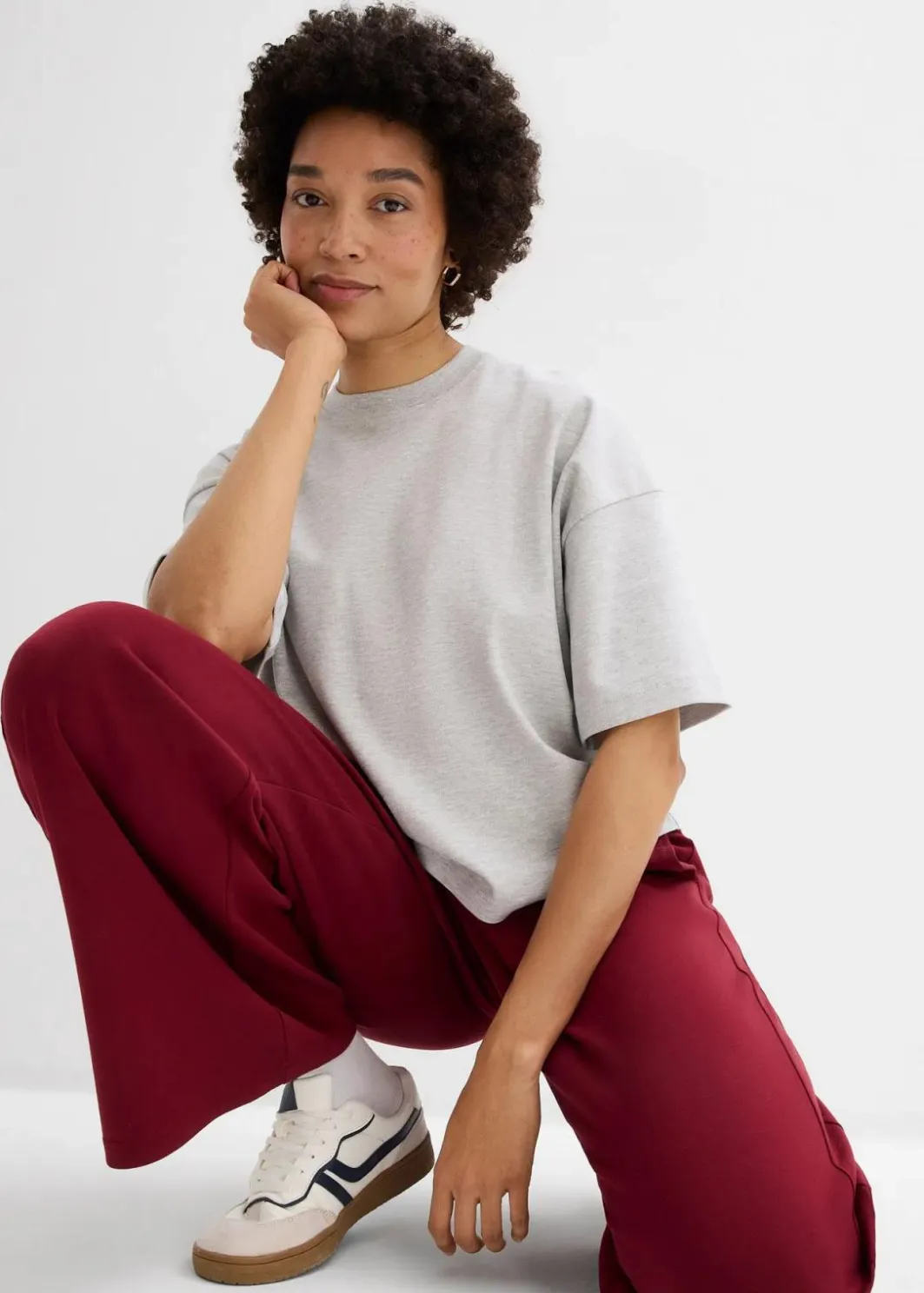 Damen bonprix Shirts & Tops|Basics|Kurzes Oversize-Shirt aus reiner schwerer Bio-Baumwolle