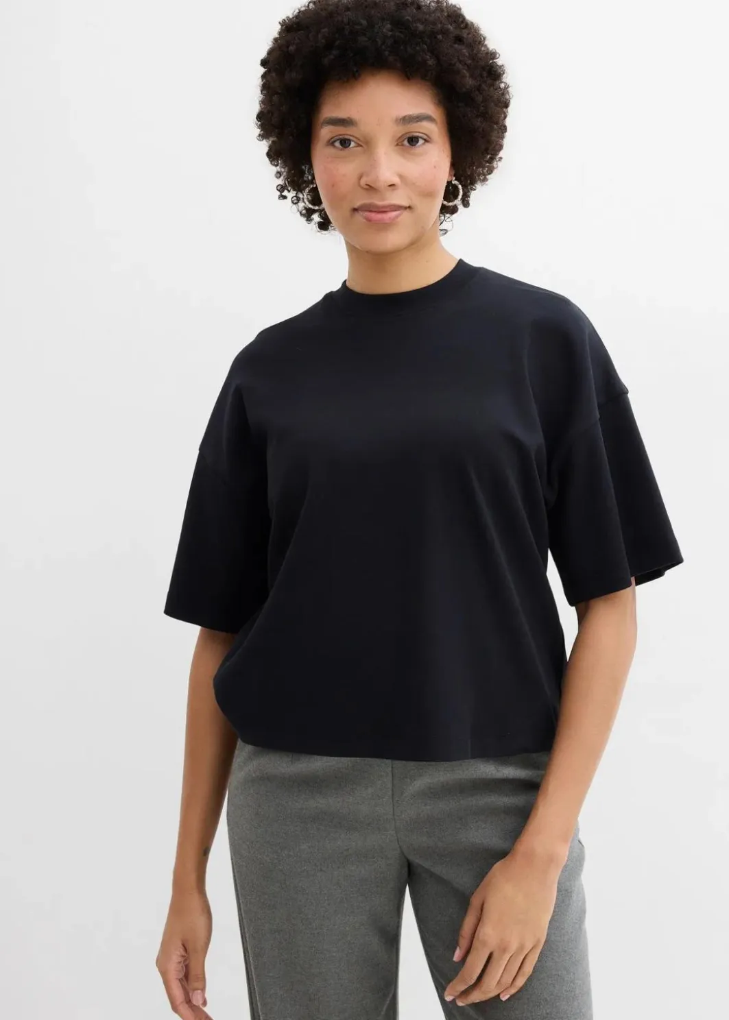 Damen bonprix Bekleidung·Röcke|Nachhaltigere Materialien|Kurzes Oversize-Shirt aus reiner schwerer Bio-Baumwolle