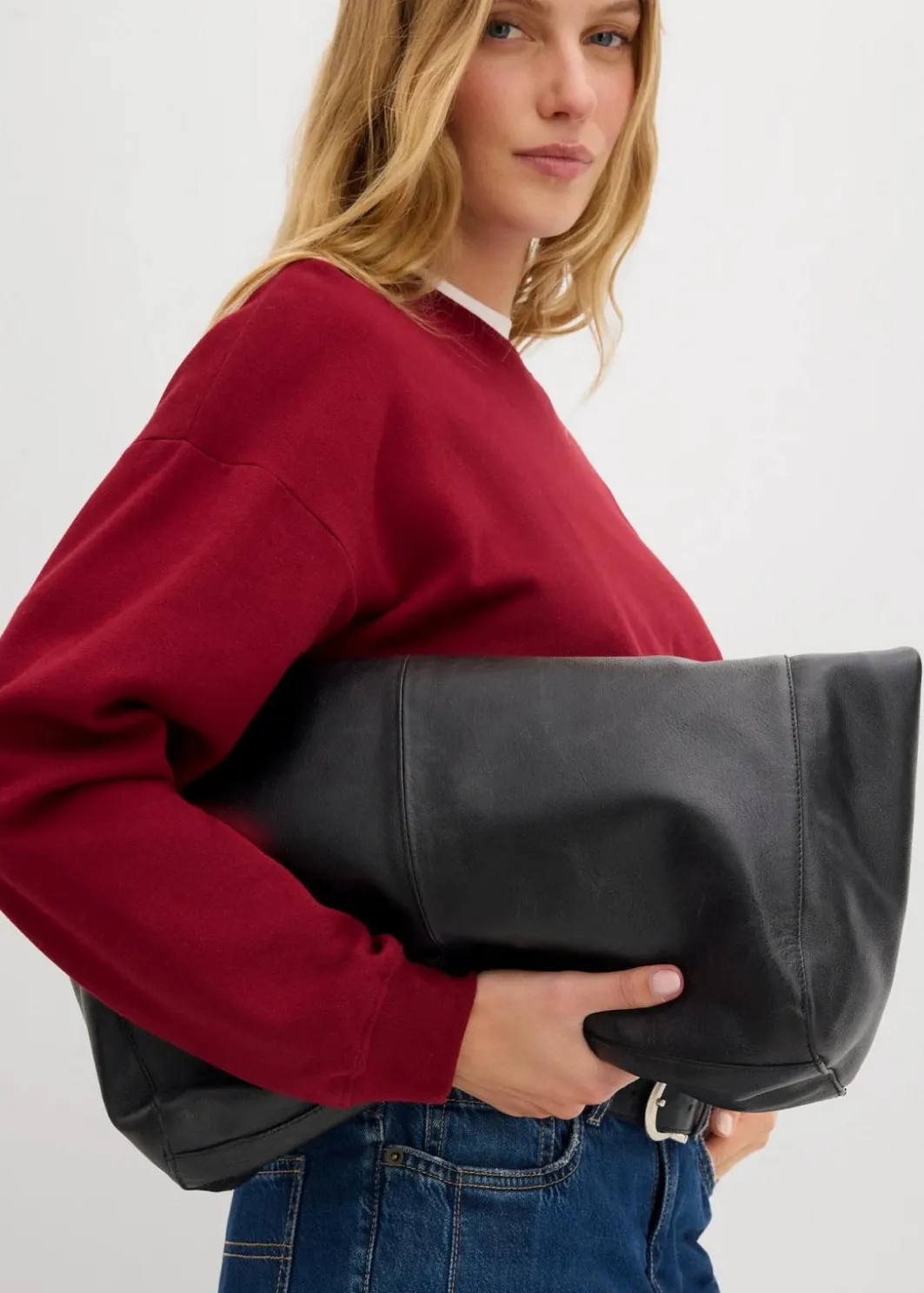Damen bonprix Nachhaltigere Materialien|Sweat|Kurzes Oversize-Sweatshirt aus reiner Bio-Baumwolle