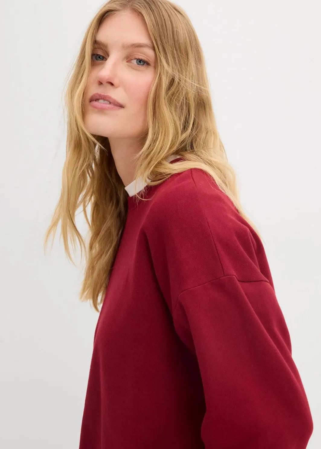 Damen bonprix Nachhaltigere Materialien|Sweat|Kurzes Oversize-Sweatshirt aus reiner Bio-Baumwolle