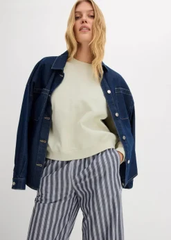 Damen bonprix Bekleidung·Röcke|Bekleidung·Blusen & Tuniken|Kurzes Oversize-Sweatshirt aus reiner Bio-Baumwolle