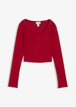Kurzes Rippshirt Damen Shirts & Tops