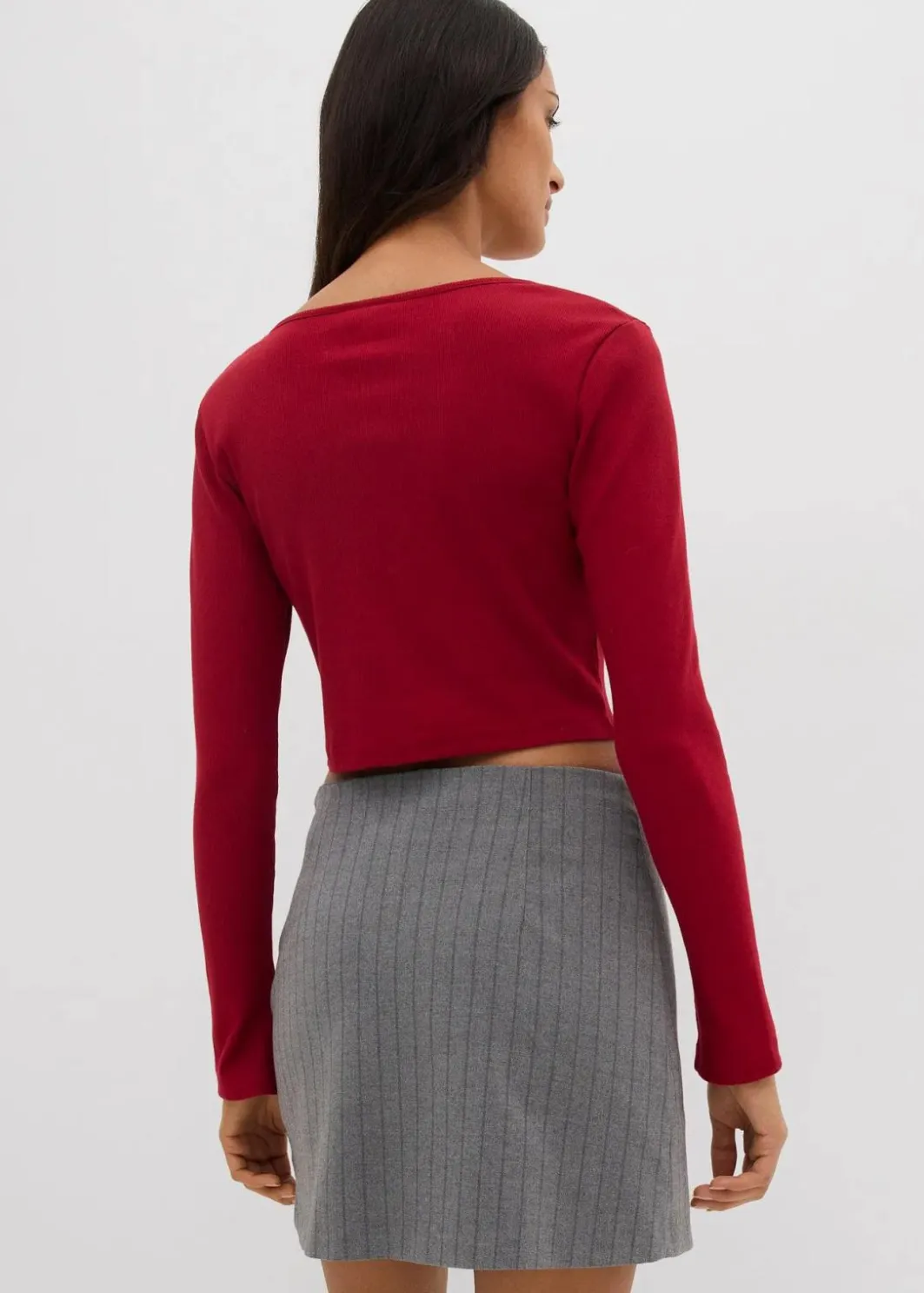 Kurzes Rippshirt Damen Shirts & Tops