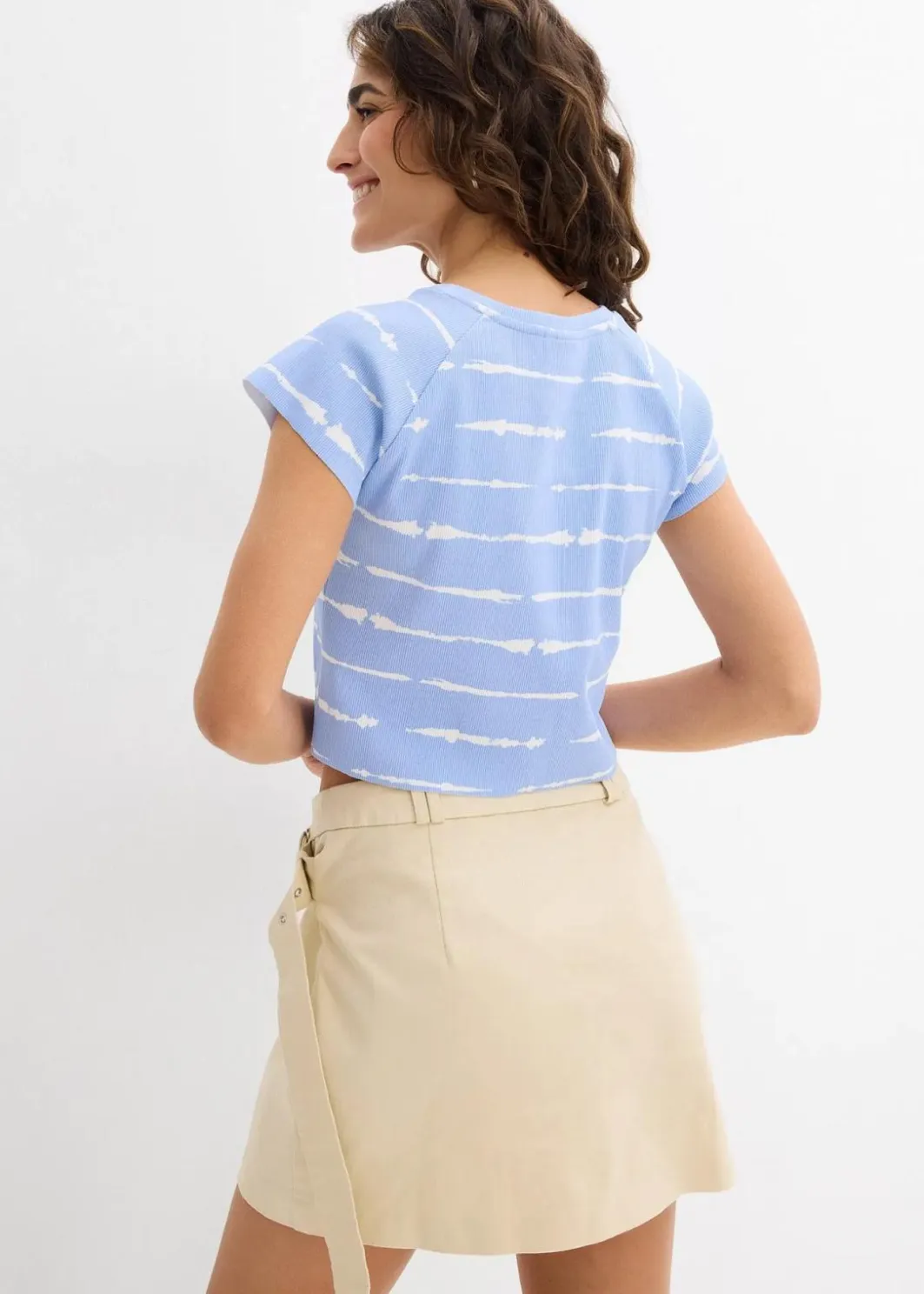 Outlet Kurzes Rippshirt Damen Nachhaltigere Materialien|Shirts & Tops